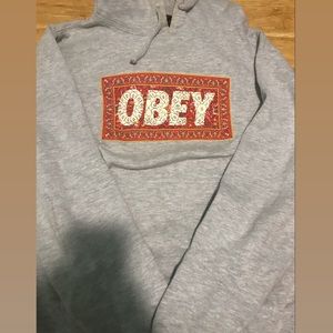 OBEY Gray Pullover Hoodie